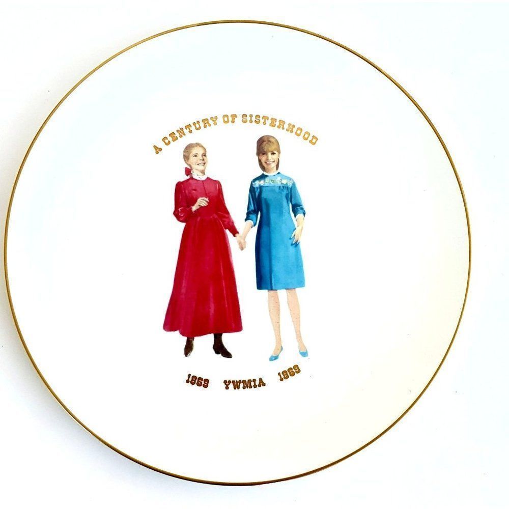 Vintage Mormon Plate, Century of Sisterhood, 1869 YWMIA, Narumi China Plate, Com